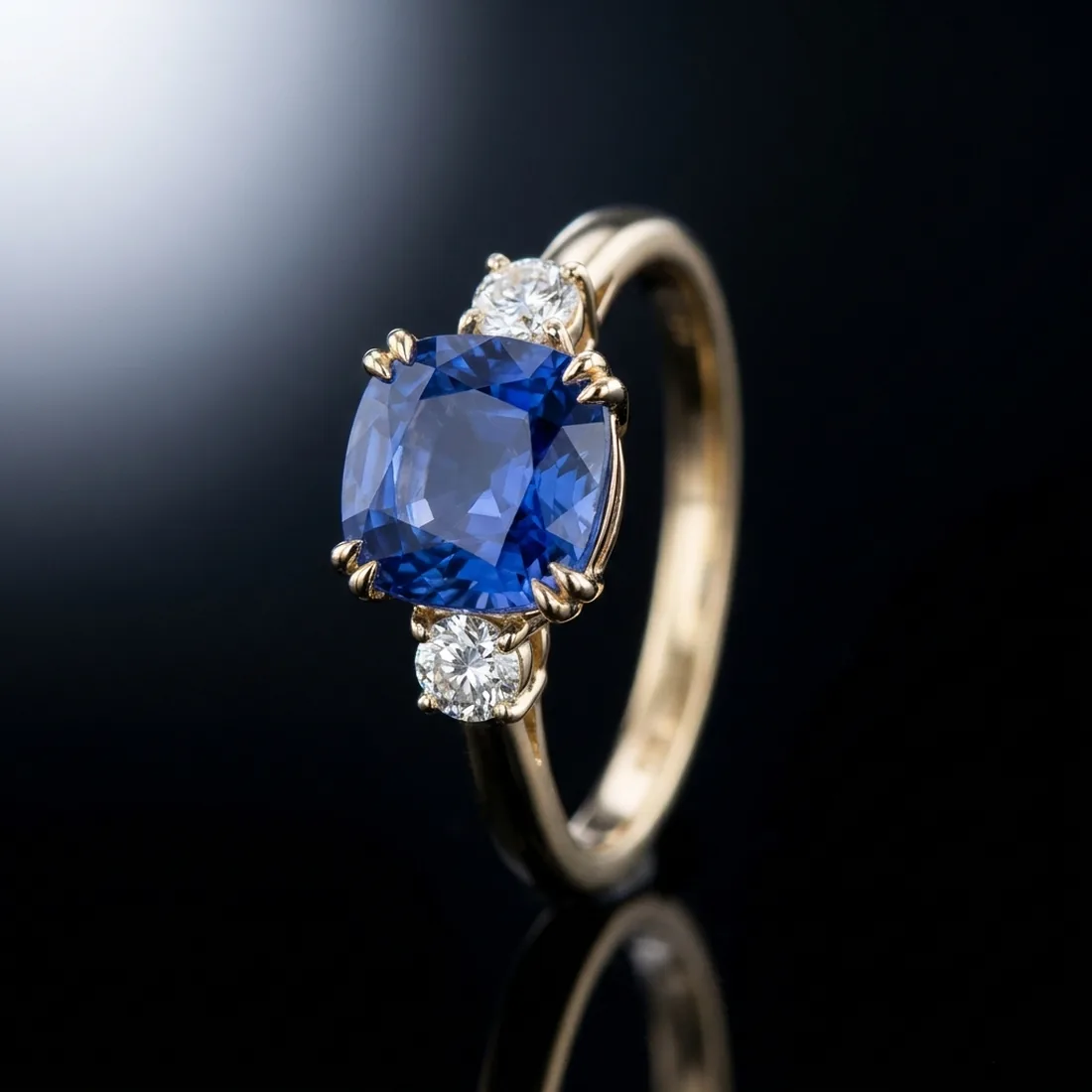 AZUR — Ring aus Gelbgold mit blauem Saphir