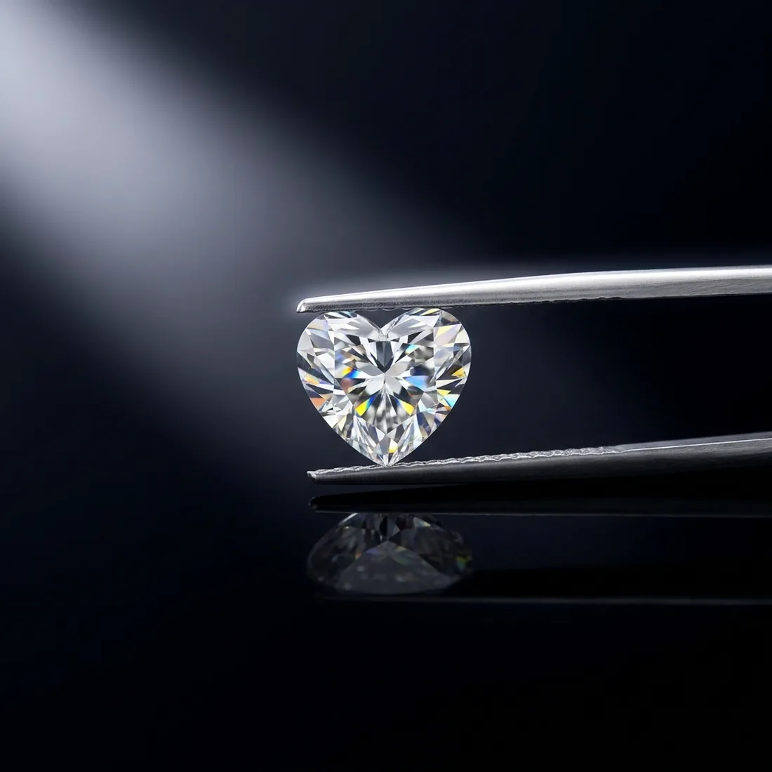 Diamant im Herzschliff 1,15 ct in der Pinzette