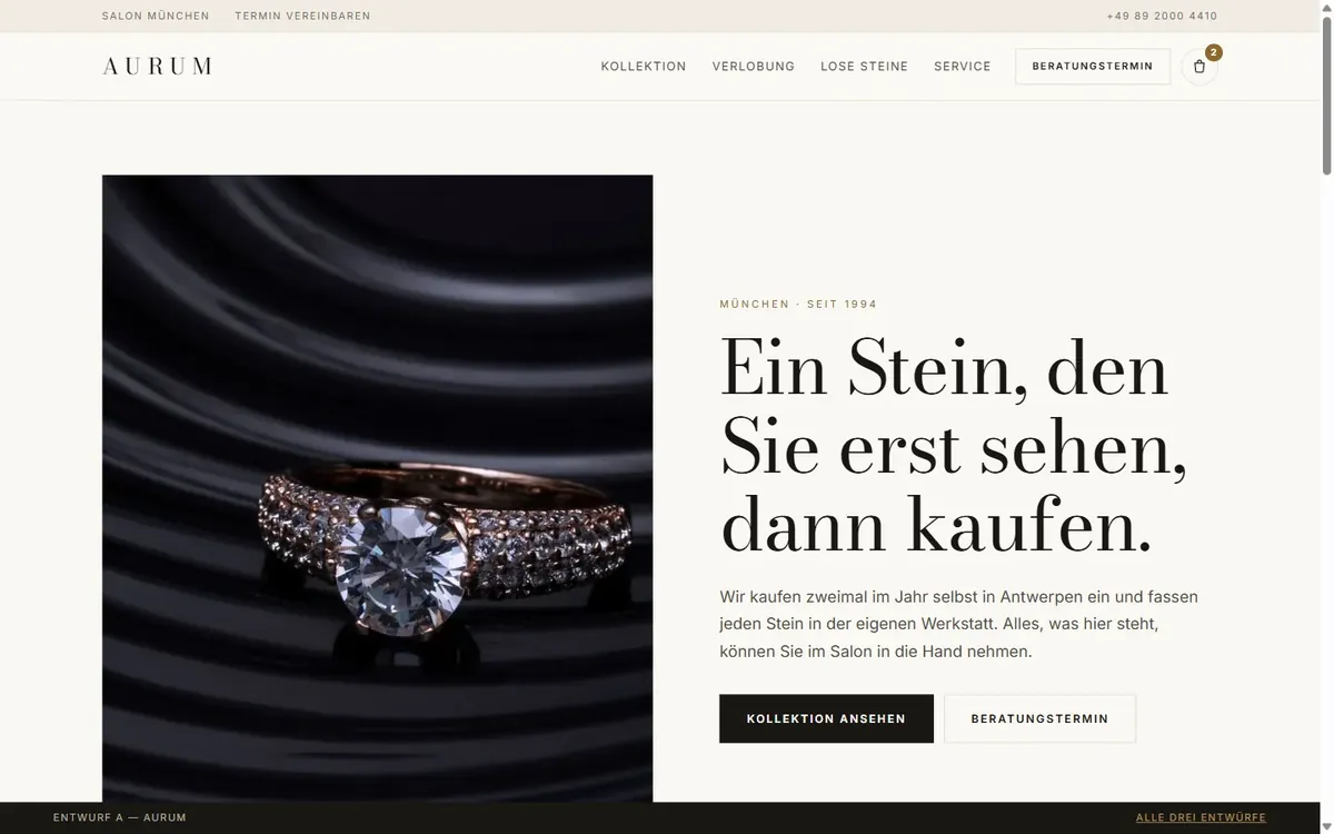 Vorschau Entwurf Noir: dunkle B&uuml;hne mit Serifen-Titel
